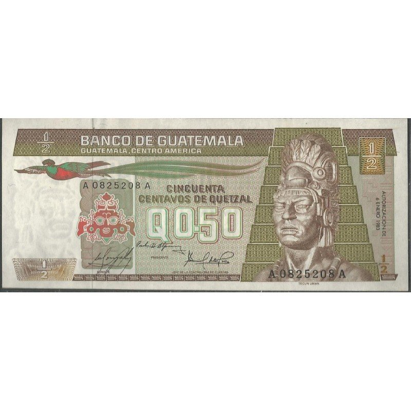 Guatemala, 50 Centavos 6 Ene 1983 P65