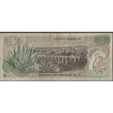 Mexico, 5 Pesos 27 Jun 1972 Serie 1AQ P62c