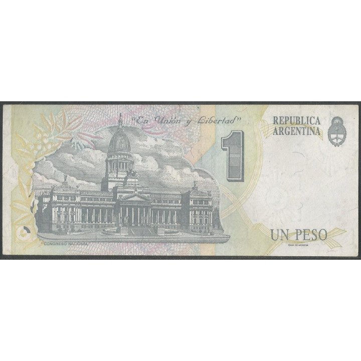 Argentina 1 Peso ND1993 Serie D P339b reverso