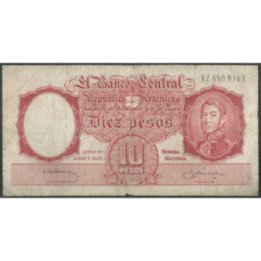 Argentina 10 Pesos ND1954-63 Serie E P270a