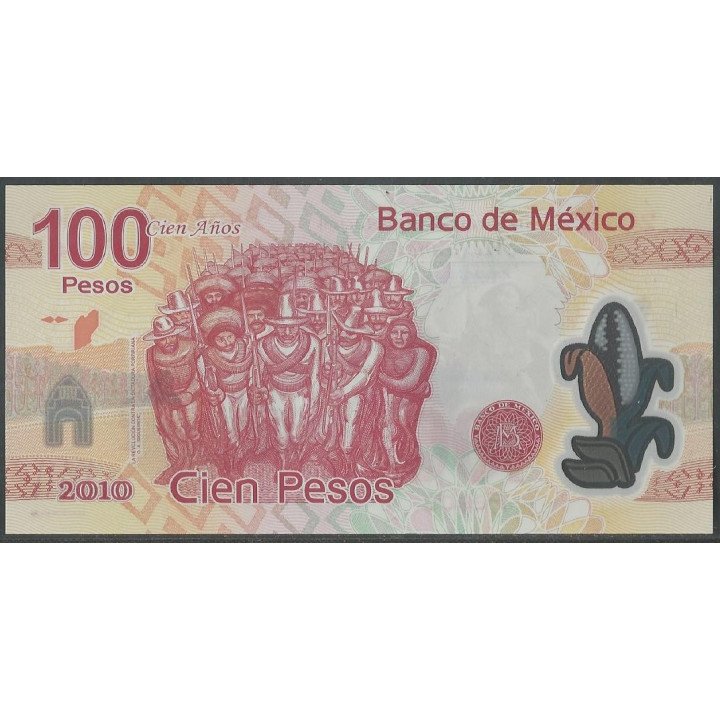 Mexico 100 Pesos 20 Nov 2007 Serie AC P128c reverso