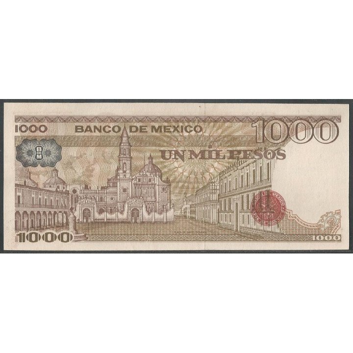 Mexico 1000 Pesos 13 May 1983 Serie UJ P80a reverso