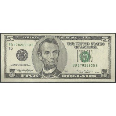 Estados Unidos, 5 Dollars 1999 P505