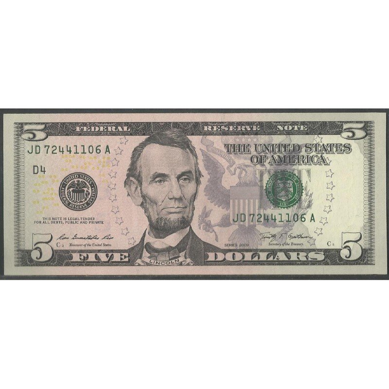 Estados Unidos, 5 Dollars 2009 P531