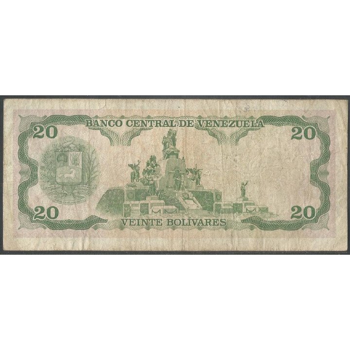 Venezuela 20 Bolivares 5 Jun 1995 A 8 Dig P63e reverso