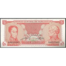 Venezuela 5 Bolivares 21 Sep 1989 U 7 Dig P70a