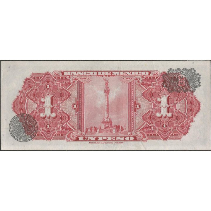 Mexico 1 Peso 22 Jul 1970 Serie BIP P59l reverso