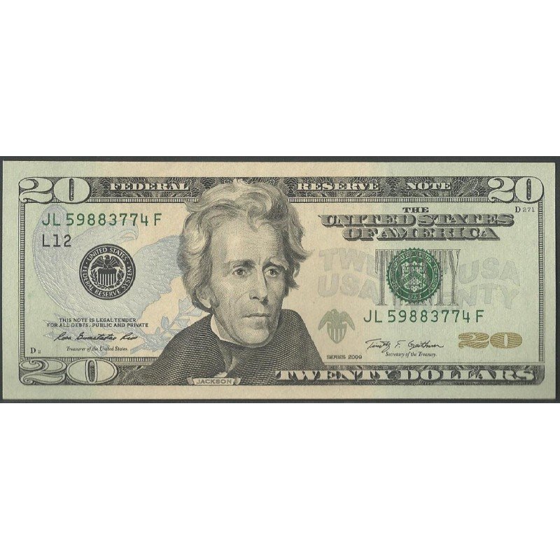 Estados Unidos, 20 Dollars 2009 P533