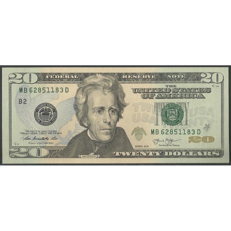 Estados Unidos, 20 Dollars 2013 P541