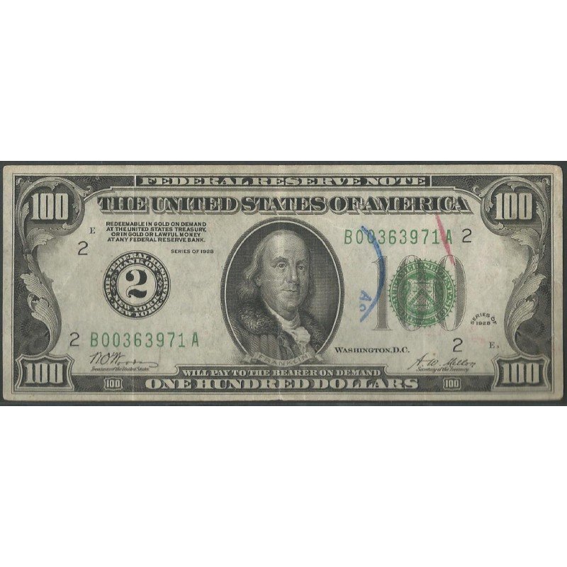 Estados Unidos, 100 Dollars 1928 2 P424a
