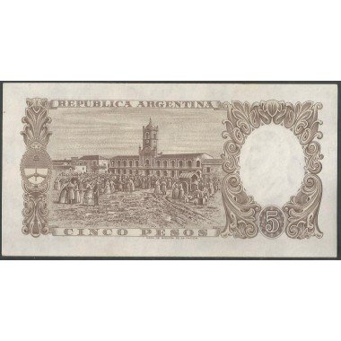 Argentina, 5 Pesos ND1960-62 Serie A P275a