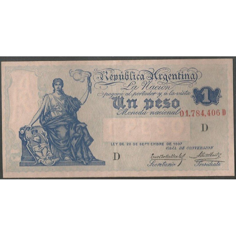 Argentina, 1 Peso ND1908-35 Serie D P243b