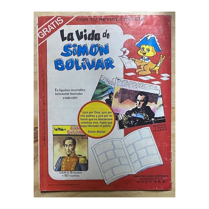 La Vida de Simon Bolivar Petete reverso