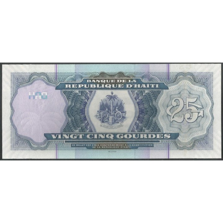 Haiti 25 Gourdes 2014 P266e reverso