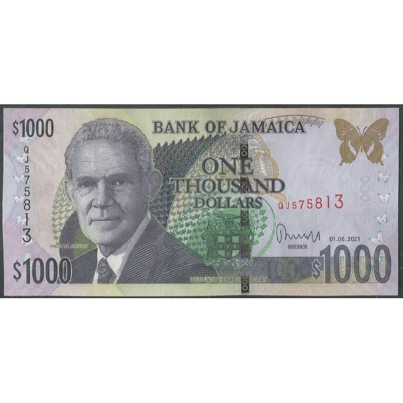 Jamaica, 1.000 Dollars 1 Jun 2021 P86