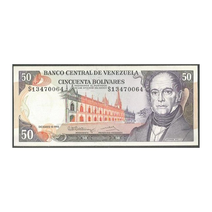 Venezuela 50 Bolivares 8 Dic 1992 S 8 Dig P65d