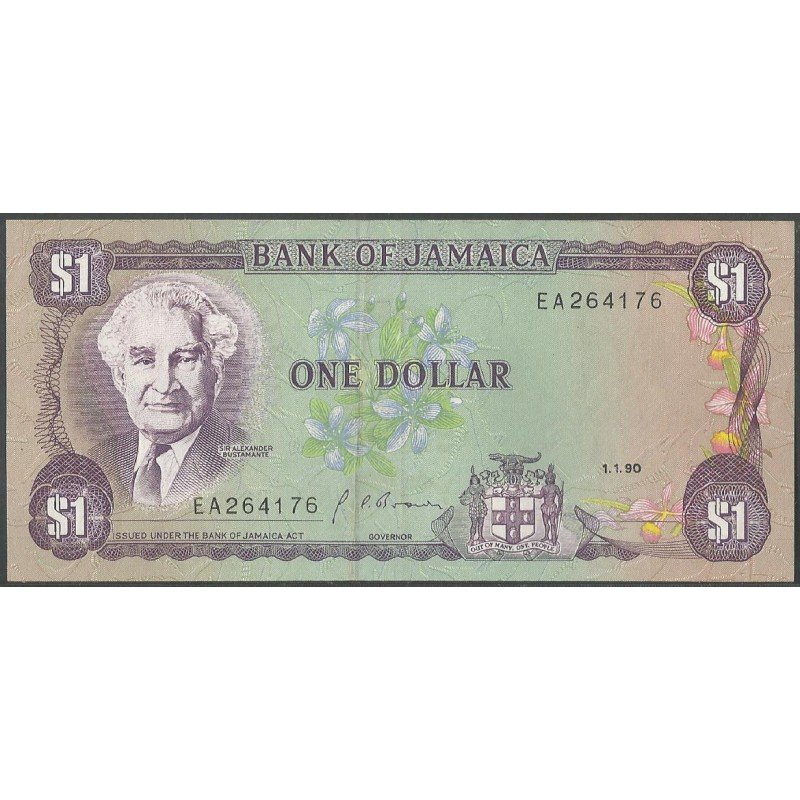 Jamaica, 1 Dollars 1 Ene 1990 P68Ad