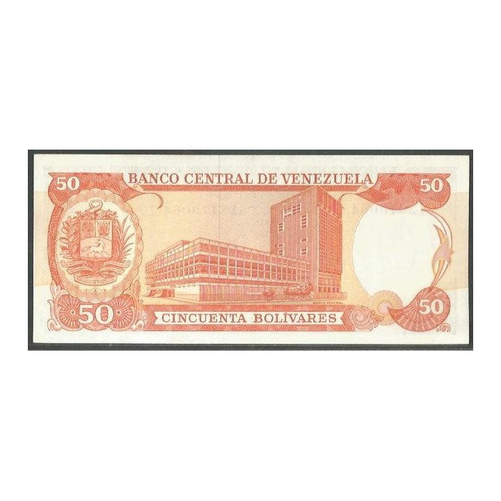 Venezuela 50 Bolivares 8 Dic 1992 S 8 Dig P65d reverso