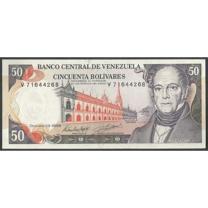 Venezuela 50 Bolivares 13 Oct 1998 V 8 Dig P65g
