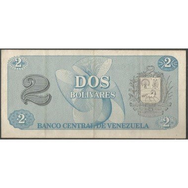 Venezuela, 2 Bolivares 5 Oct 1989 AB 7 Dig P69