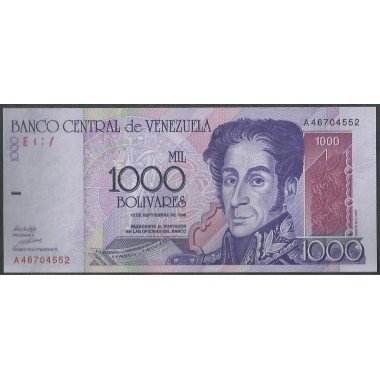 Venezuela, 1.000 Bolivares 10 Sep 1998 A 8 Dig P79