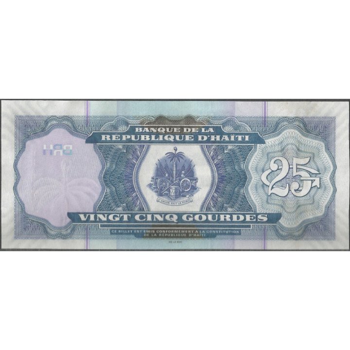 Haiti 25 Gourdes 2015 P266f reverso