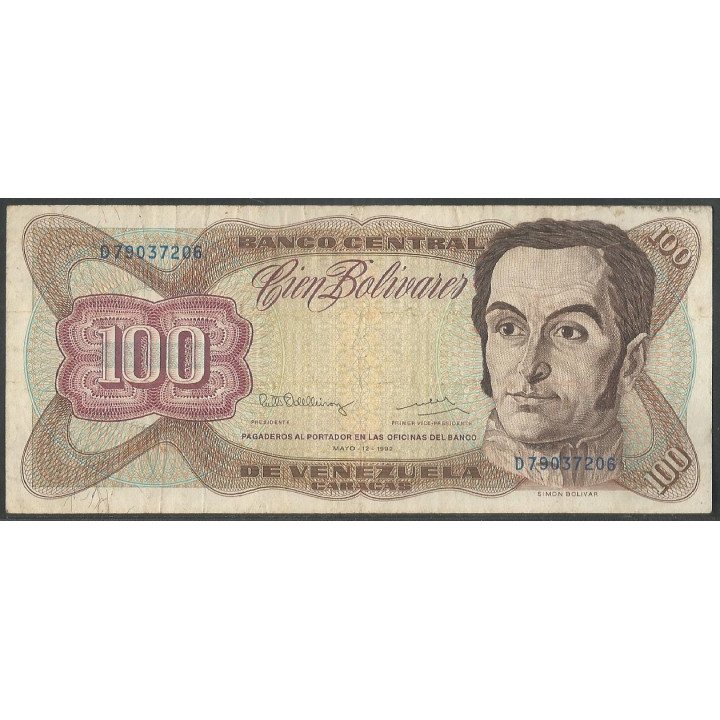 Venezuela 100 Bolivares 12 May 1992 D 8 Dig P66d