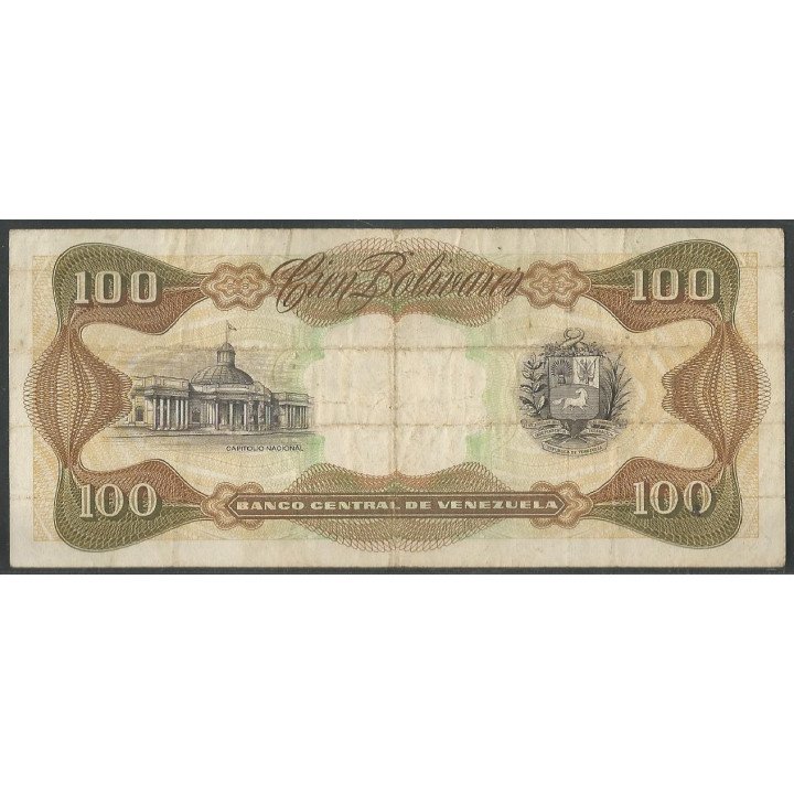 Venezuela 100 Bolivares 12 May 1992 D 8 Dig P66d reverso
