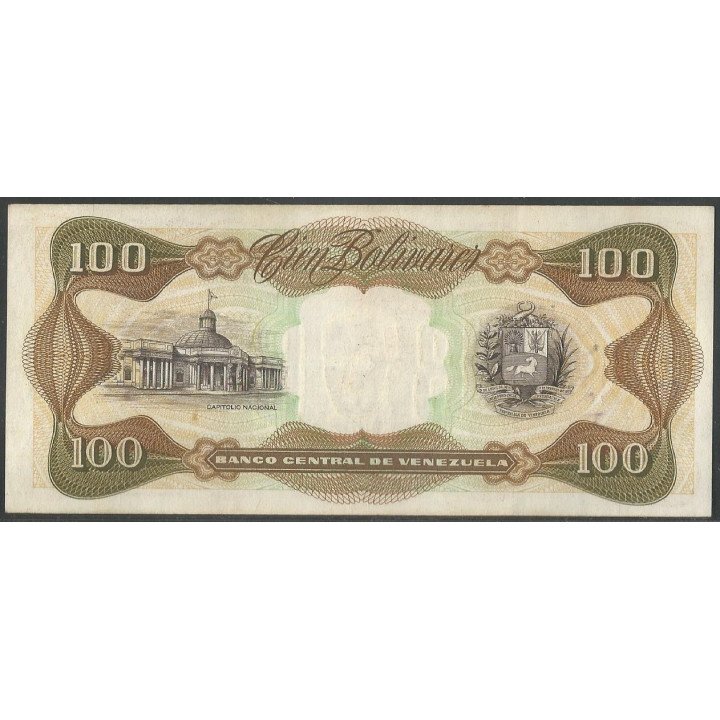 Venezuela 100 Bolivares 8 Dic 1992 F 8 Dig P66e reverso