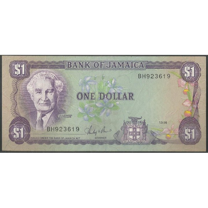 Jamaica 1 Dollars 1 Mar 1986 P68Ab