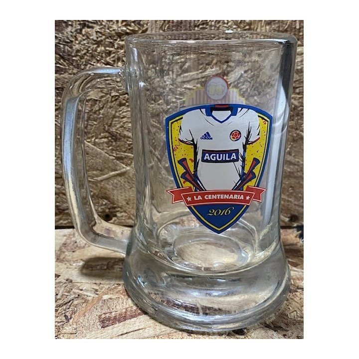 Jarro vidrio Cerveza Aguila "La Centenaria" 12 cm X 8 cm