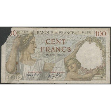 Francia, 100 Francs 16 Nov 1939 P94