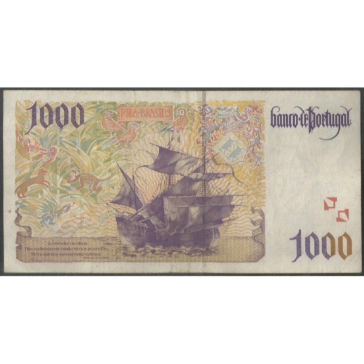 Portugal 1.000 Escudos 21 May 1998 P188c reverso