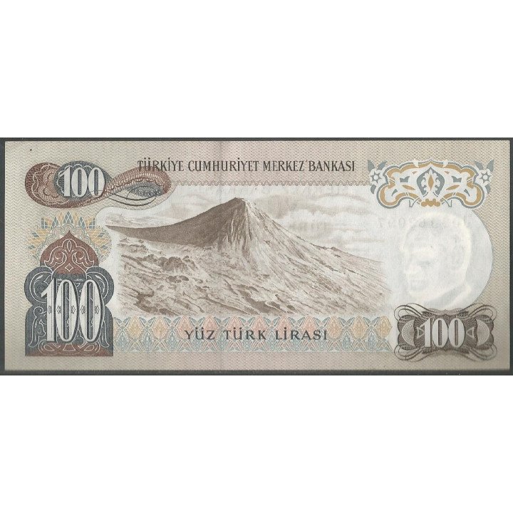 Turkya 100 Liras L1970 (1983) P189c reverso