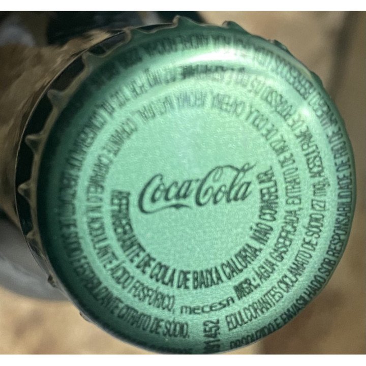 Botella 290 Ml Coca-Cola Zero - Brasil 2023 reverso