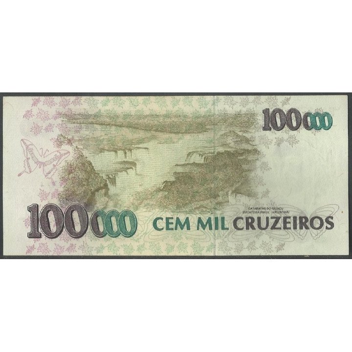 Brasil 100.000 Cruzeiros ND1992 P235c reverso