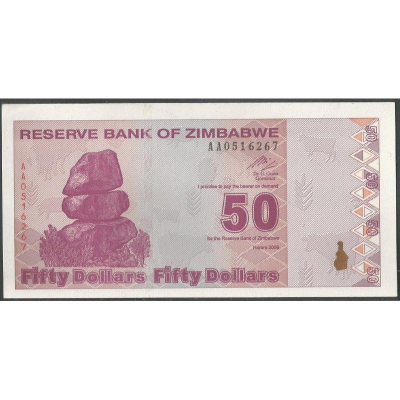 Zimbabwe, 50 Dollars 2009 P96