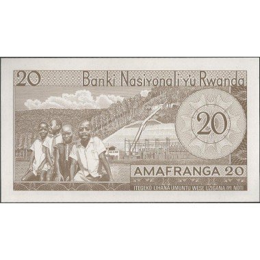 Rwanda, 20 Francs 1 Ene 1976 P6e