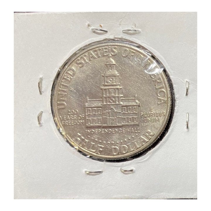 Estados Unidos 1/2 Dollar Kennedy Bicentenario CuNi 1976 KM205 reverso