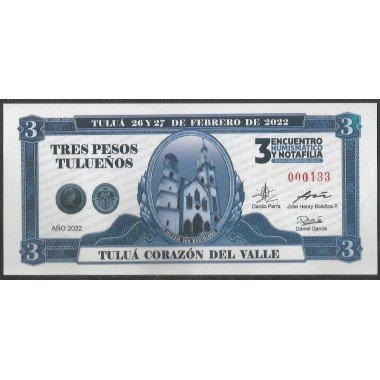 Tulua, 3 Pesos Tulueños 20202
