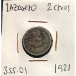 Colombia 2 Centavos 1921 Lazareto JER355.01