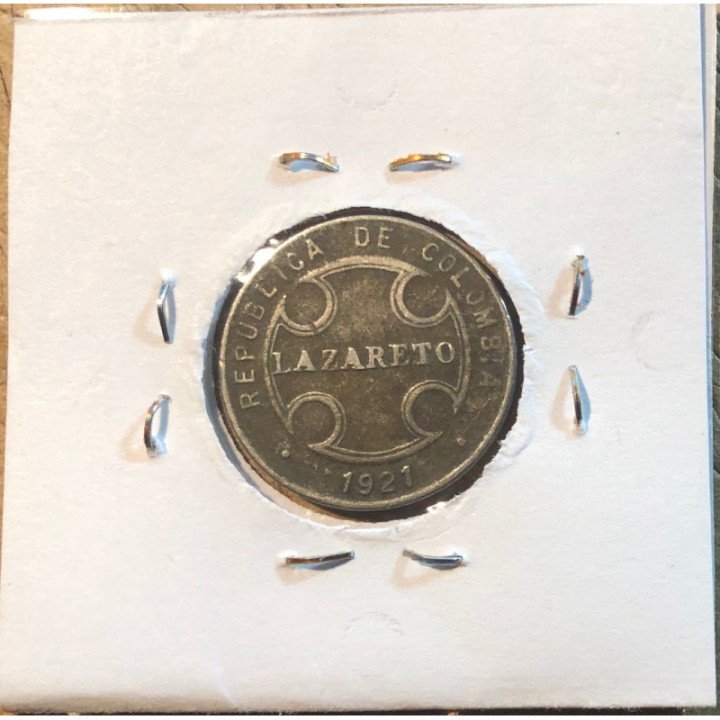 Colombia 5 Centavos 1921 Lazareto JER369.01 reverso