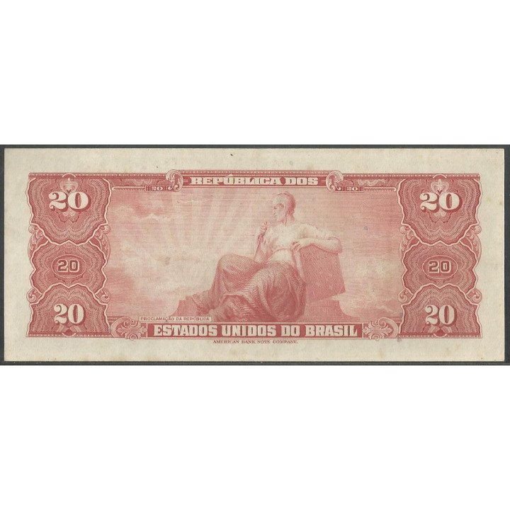 Brasil 20 Cruzeiros ND1955-61 Firma 3 P160a reverso