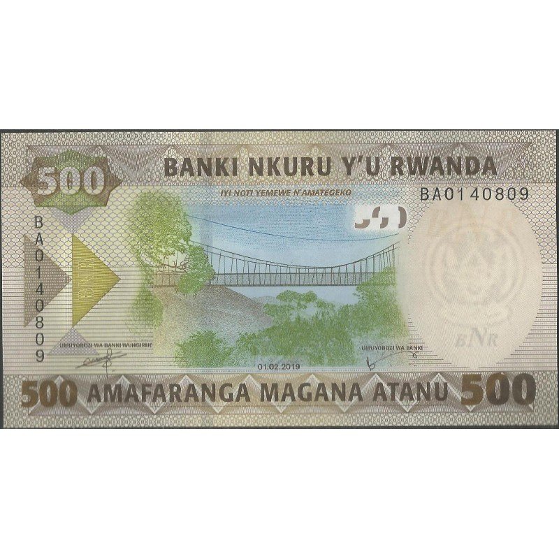 Rwanda, 500 Amarafanga 1 Feb 2019 P42