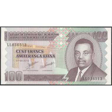 Burundi, 100 Francs 1 May 2010 P44a