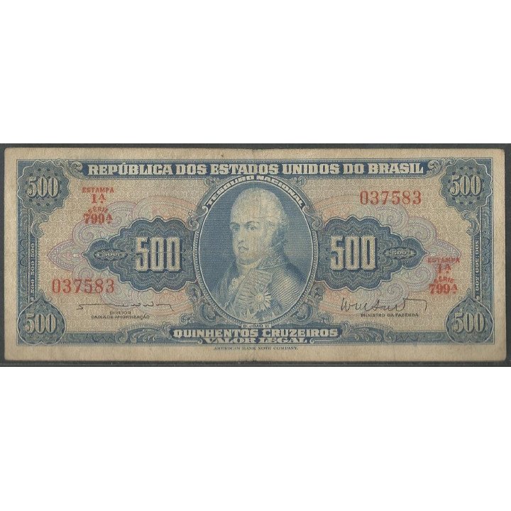 Brasil 500 Cruzeiros ND1962 Firma 11 P172b