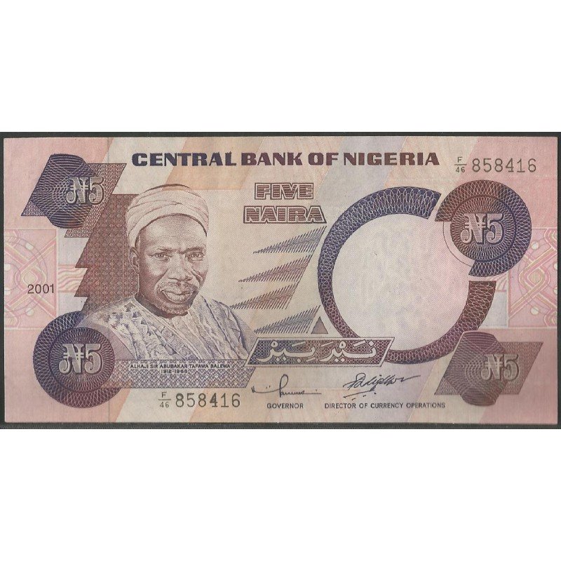 Nigeria, 5 Naira 2001 Firma 11 P24g