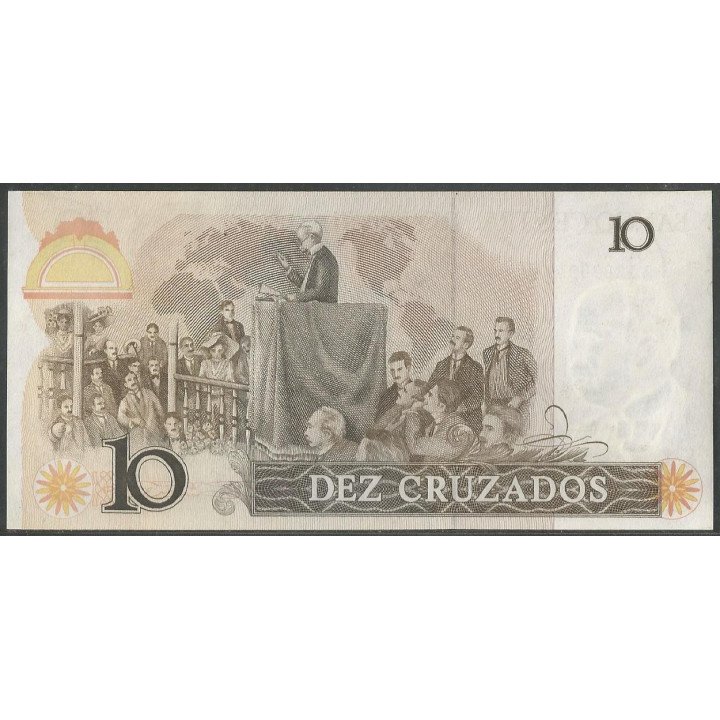 Brasil 10 Cruzados ND1987 P209b reverso