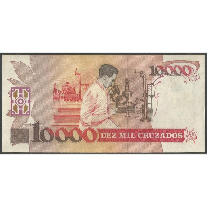 Brasil 10 Cruzados Nuevos ND1989 P218a reverso