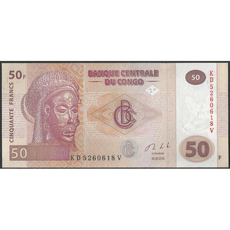 Rep. Democratica del Congo,  50 Francs 30 Jun 2013 P97A